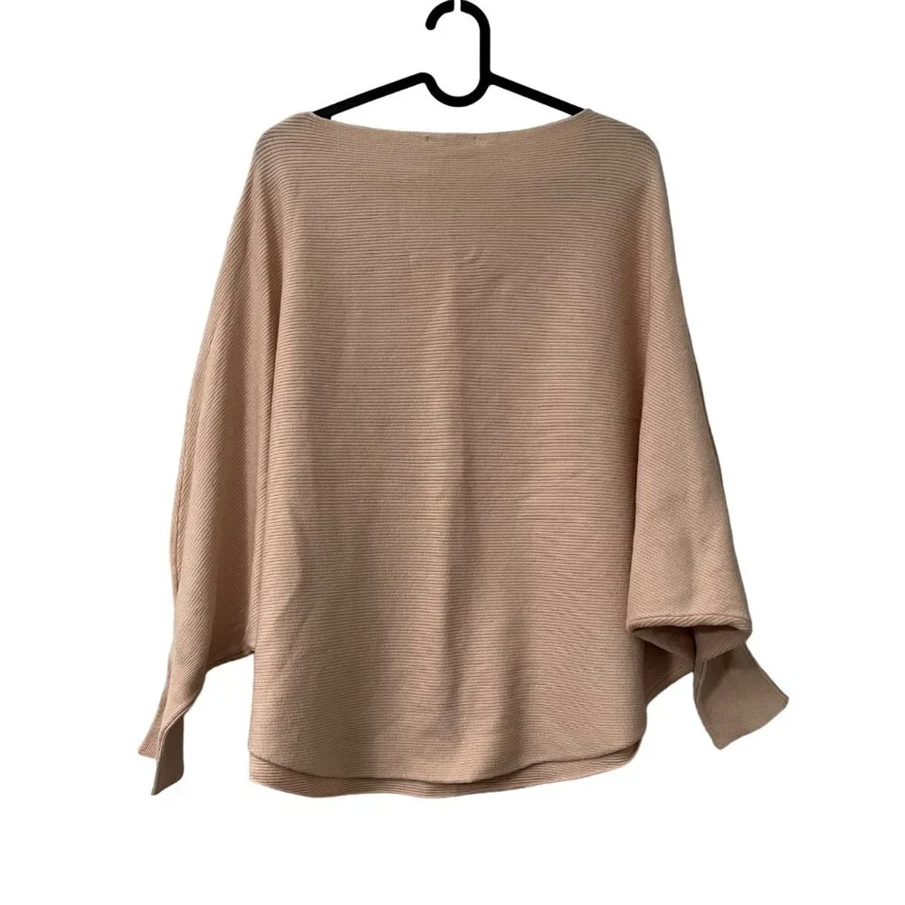 Kerisma Ribbed Knit Peach Dolman Sleeve Viscose Sweater Womens Size M/L - Picture 3 of 5